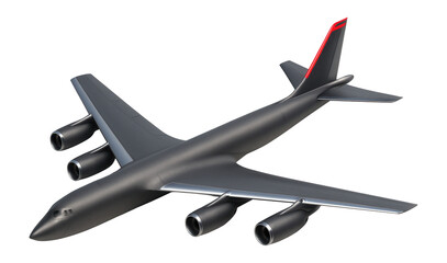 Long-range strategic bomber with six engines and distinctive tail fin