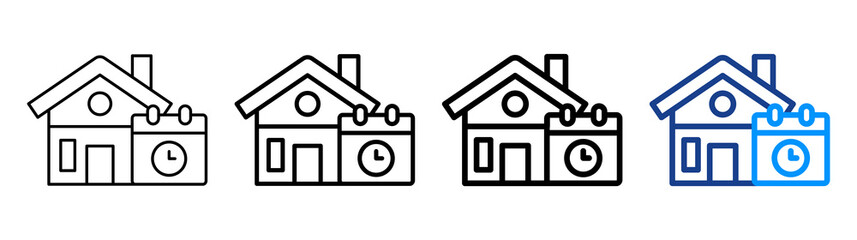 Property Schedule Icon Different Style Outline Collection Set