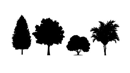 Minimalist pine trees silhouette forest nature