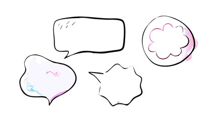 Pastel Speech Bubbles and Shapes pink blue