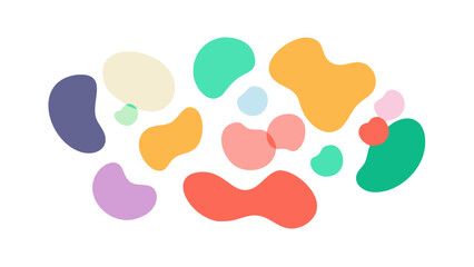 Playful abstract blob shapes organic colorful