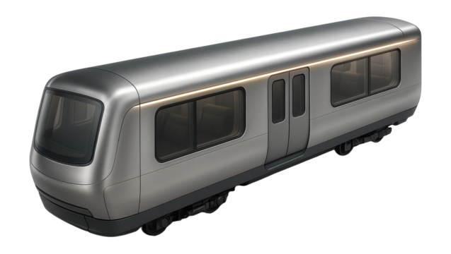 Express train car with modern design, featuring curved walls and soft lighting