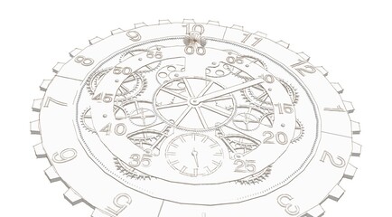 clock graphic symbol 3d illustration