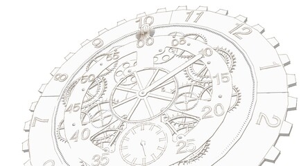 clock graphic symbol 3d illustration