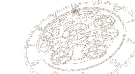 clock graphic symbol 3d illustration