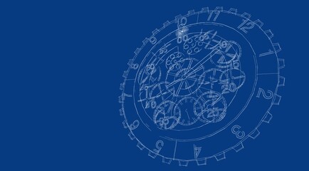 clock graphic symbol 3d illustration