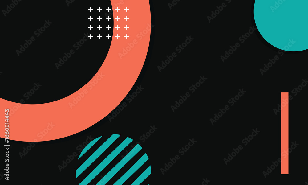 Poster abstract black background with geometric shapes. flat background design with geometric elements in c