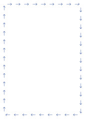 Blue Arrows Create a Directional Frame with Blank Space in the Middle on White