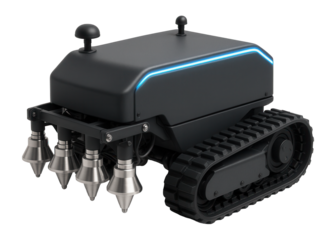 Electric road marking robot with GPS guidance and multiple nozzles
