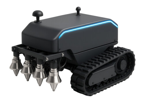 Electric road marking robot with GPS guidance and multiple nozzles