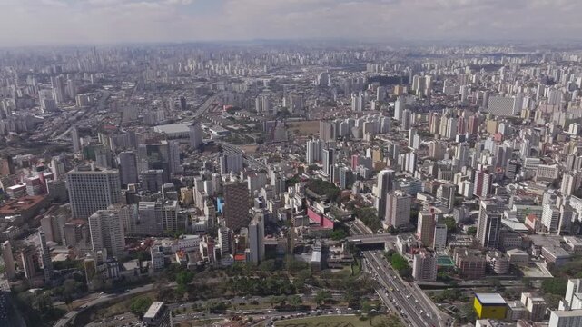 High-Altitude Aerial View of Liberdade, Mooca, and Central S&atilde;o Paulo