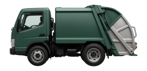 Single-axle garbage truck with compact design and rear loading bay