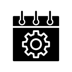 Obraz premium Minimalist Calendar Illustration with Gear Symbol for Productivity Concept