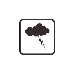 A stylized icon of a dark cloud with a lightning bolt emerging from it, enclosed in a rounded square frame.