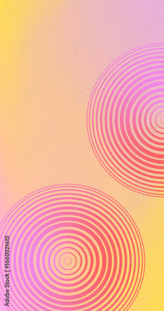 Aufkleber pastel abstract background with concentric circles gradient design