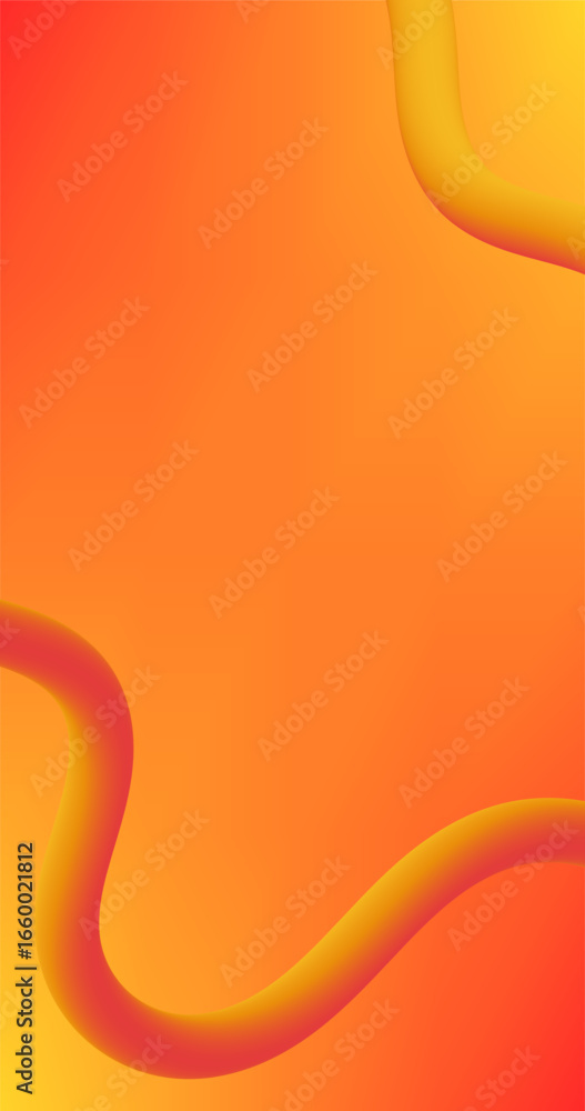 Poster abstract orange background with fluid curve lines and copy space for insert elements