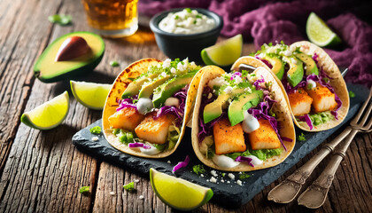 Fresh Grilled Fish Tacos with Vibrant Garnishes