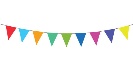 A colorful bunting on a string