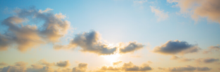 Colorful morning sky and clouds backdrop,Sunset sky for background or sunrise sky and cloud at morning.