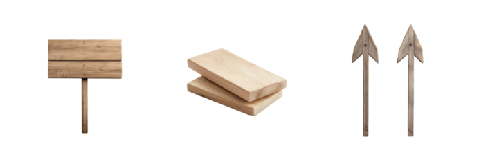 3D signpost and elements including planks arrows 