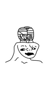 illustration dumb wojak meme