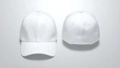 Fototapeta premium Blank White Baseball Cap Mockup