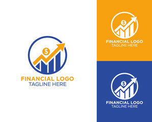 Flat design business accounting financial logo collection