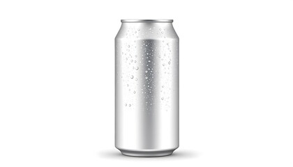 High-resolution aluminum can mockup, 330ml with realistic condensation drops and professional studio lighting &mdash; perfect for branding, packaging, product design, and advertising showcase.