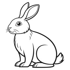 Fototapeta premium Cute black and white rabbit coloring page design