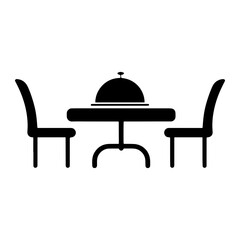 Dining table with cloche and chairs food service restaurant