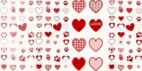 Hearts and Paw Prints Pattern for Valentine s Day or Pet Love