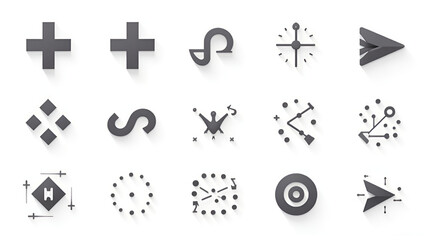 Abstract Geometric and Constellation Icons Collection Vector Graphics on White Background
