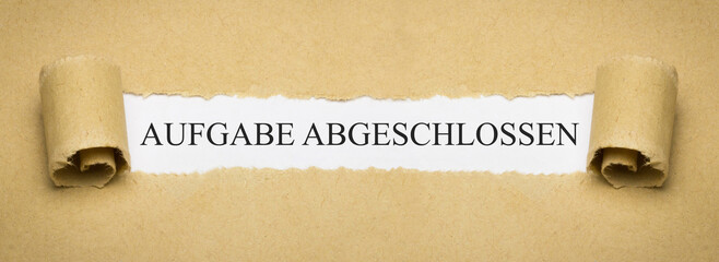 Aufgabe abgeschlossen