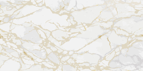 Elegant White Marble Texture with Gold Veins Vector Illustration for Backgrounds
