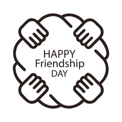 Fototapeta premium Happy Friendship Day Hands Circle Illustration