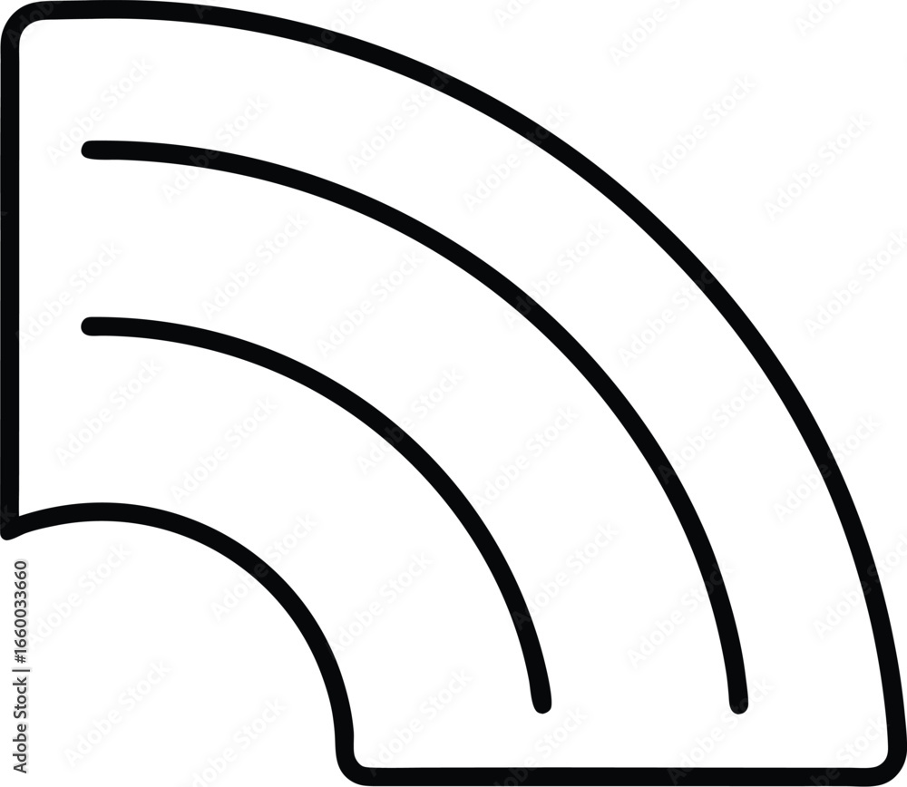 Poster curved arrow icon indicating direction or progress, isolated on transparent background