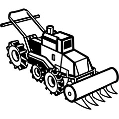 Naklejka premium Minimal Motor Plow Vector
