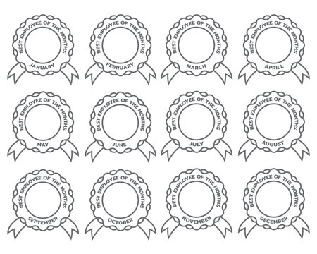 Employee of the month calendar. Vector illustration