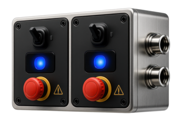 Dual-redundant control unit with fail-safe mechanisms for an aerospace manufacturing facility.