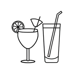 Classic Cocktail Glassware Collection Vector Illustration