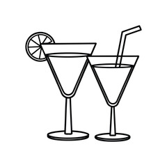 Classic Cocktail Glassware Collection Vector Illustration