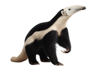 Striking Giant Anteater isolated on a transparent background