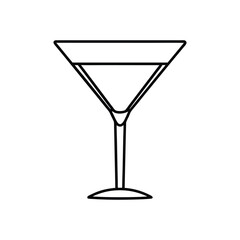 Cocktail glasses line art, party glass