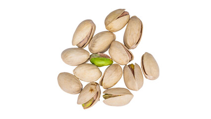 Top View of Pistachio Nuts Isolated No background