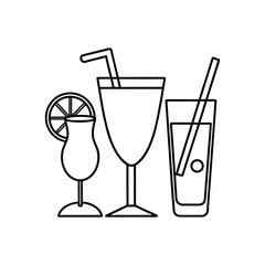 Classic Cocktail Glassware Collection Vector Illustration