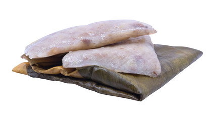 Thai Steamed Banana Sticky Rice Wrapped in Banana Leaf transparent background