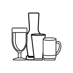 Classic Cocktail Glassware Collection Vector Illustration