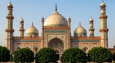 Magnificent Wazir Khan Mosque in Lahore Pakistan showcasing islamic architecture and cultural