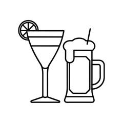 Classic Cocktail Glassware Collection Vector Illustration