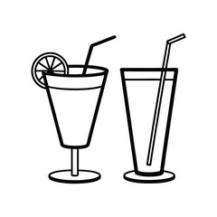 Classic Cocktail Glassware Collection Vector Illustration